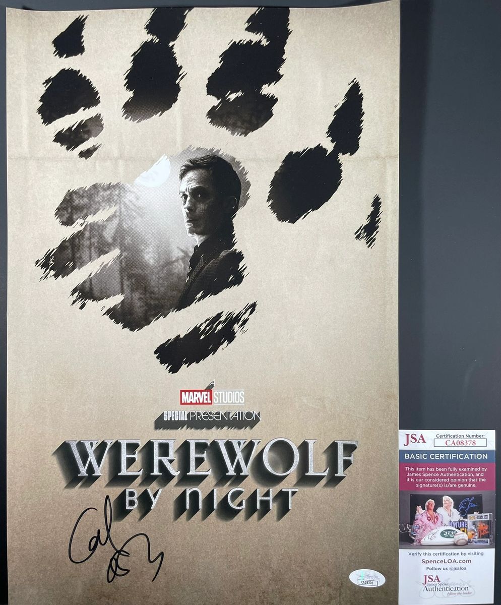 Gael Garcia Bernal Signed Marvel Werewolf By Night 11x17 Movie Poster JSA COA