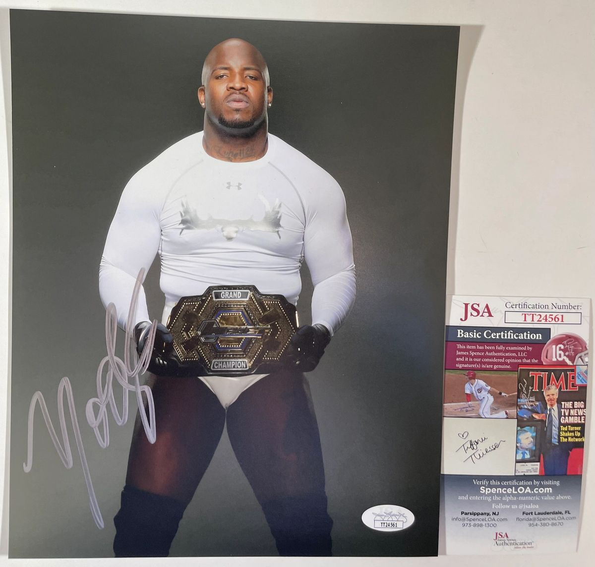 IMPACT Wrestling Moose Signed 8x10 Photo A Quinn Ojinnaka Autograph TNA JSA COA