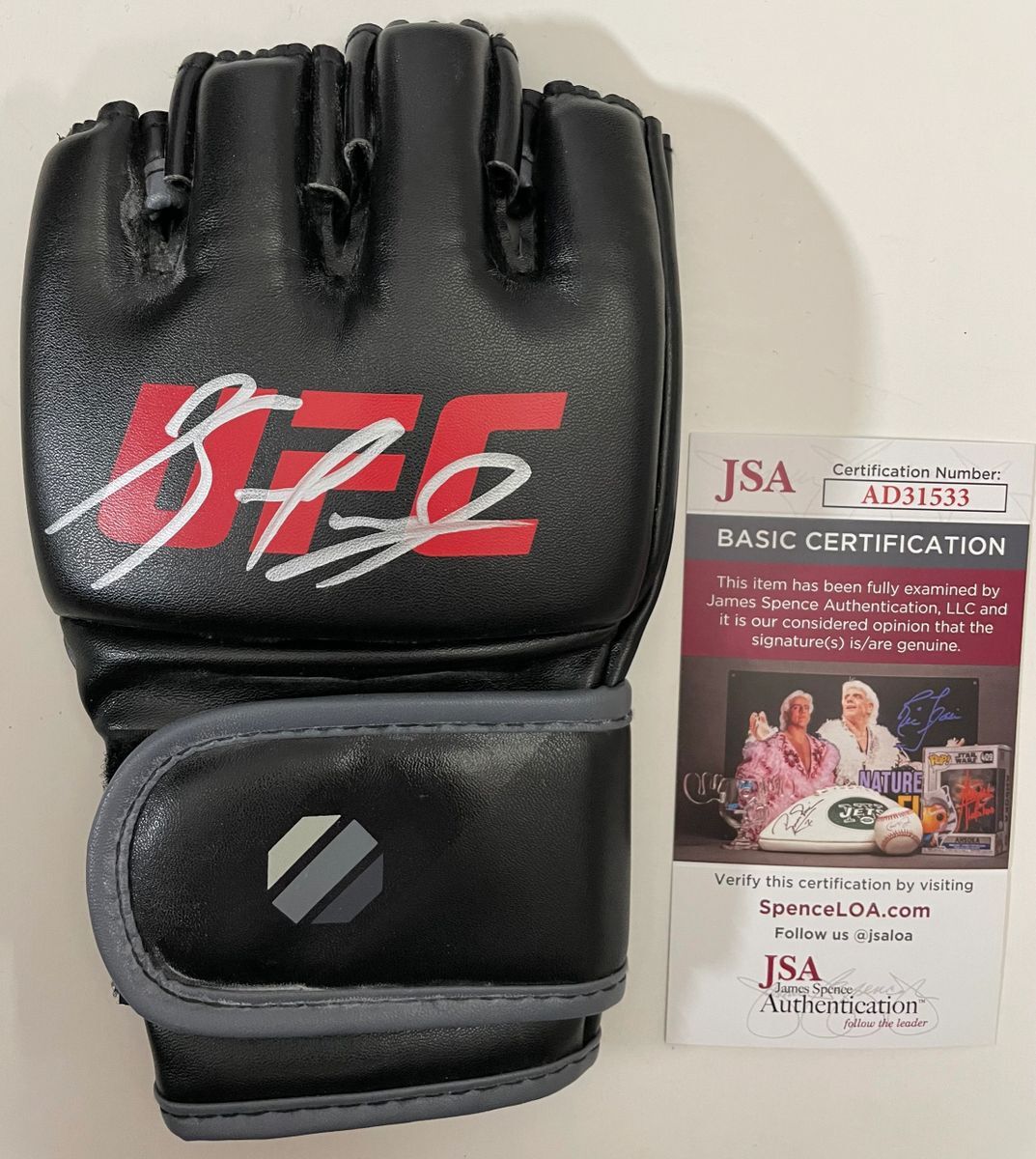 Kamaru Usman Signed Black & Red UFC Glove Autograph MMA Fighter JSA COA