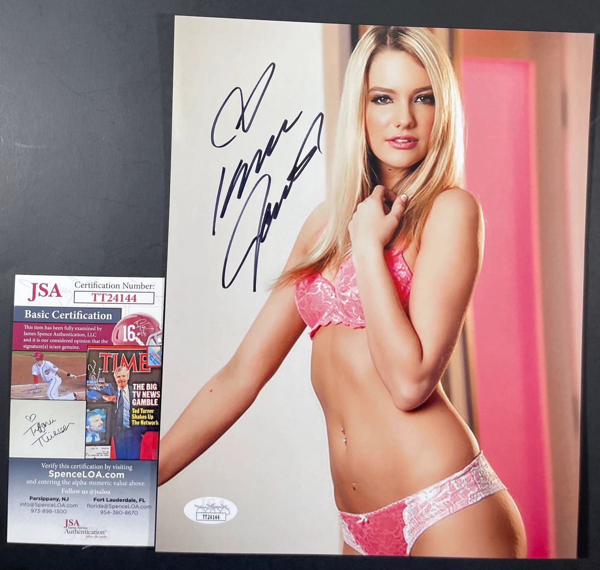 Kenna James Signed 8x10 Photo I Autograph Sexy Model Adult Film Actress JSA COA