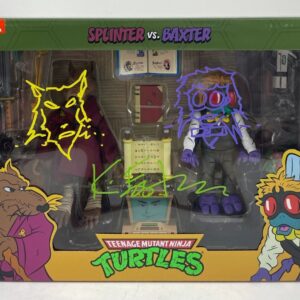 Kevin Eastman Signed & Sketched TMNT Splinter & Baxter NECA 2 Figure Set JSA COA
