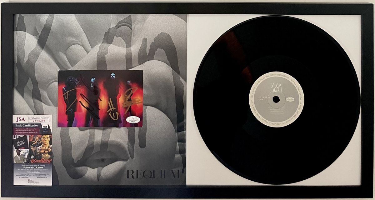 Korn Band Signed Framed Requiem LP Vinyl Record Display Autographed x4 JSA COA - Image 2