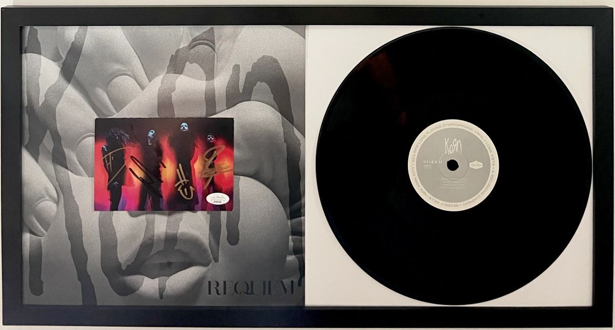 Korn Band Signed Framed Requiem LP Vinyl Record Display Autographed x4 JSA COA