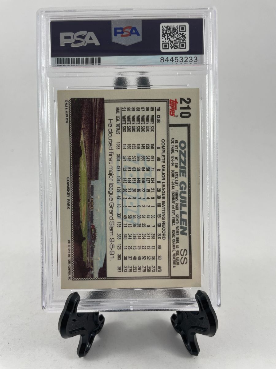 MLB Chicago White Sox Ozzie Guillen Signed 1992 Topps Trading Card PSA DNA - Image 2