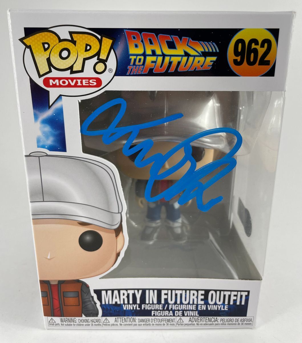 Michael J. Fox Signed Back To The Future Marty McFly Funko POP 962 BTTF BAS COA