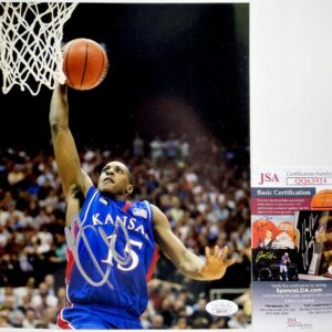 NCAA Mario Chalmers Signed Kansas Jayhawks 8x10 Photo B Autograph JSA COA