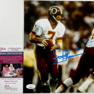 NFL Joe Theismann Signed Washington Redskins 8x10 Photo G Autograph JSA COA