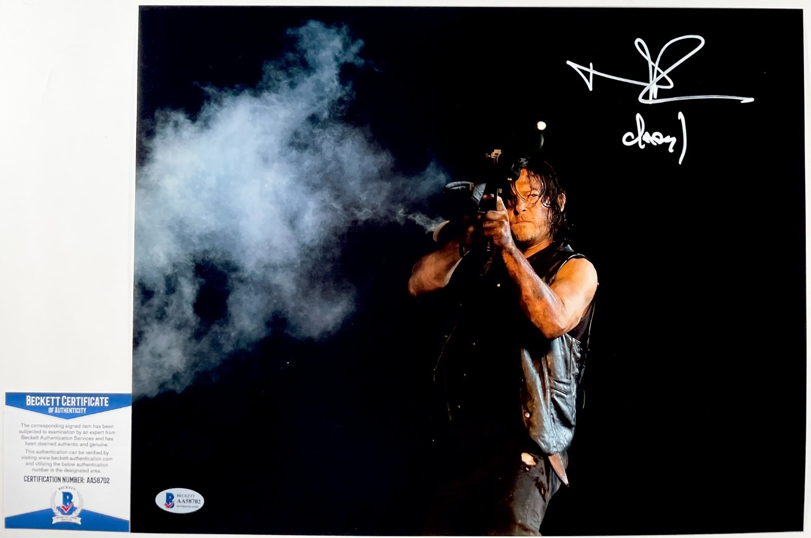 Norman Reedus Signed The Walking Dead Daryl Dixon 11x14 Photo Autograph BAS COA