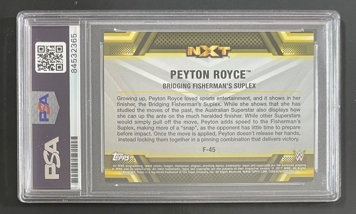 Peyton Royce Signed 2017 Topps WWE Then Now Forever Card #F-45 PSA DNA Slabbed - Image 2