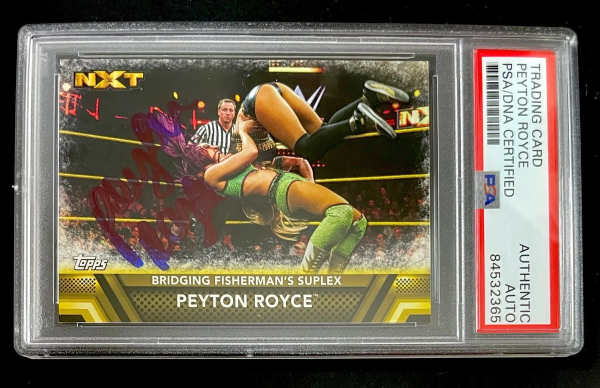 Peyton Royce Signed 2017 Topps WWE Then Now Forever Card #F-45 PSA DNA Slabbed