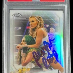 Peyton Royce Signed 2021 Topps Chrome WWE Refractor Card #35 PSA DNA Slabbed