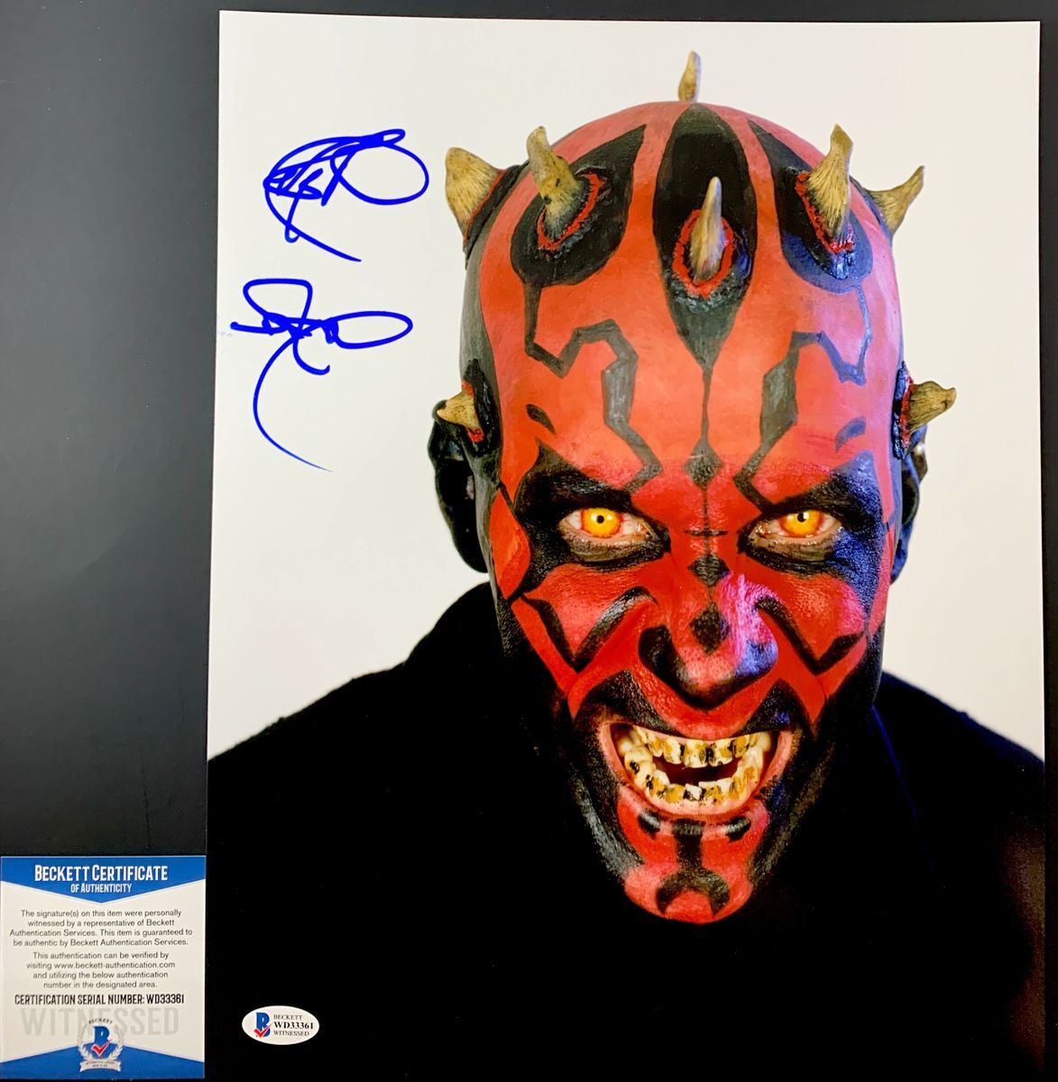 Ray Park Signed Star Wars The Phantom Menace 11x14 Photo A Autograph BAS COA