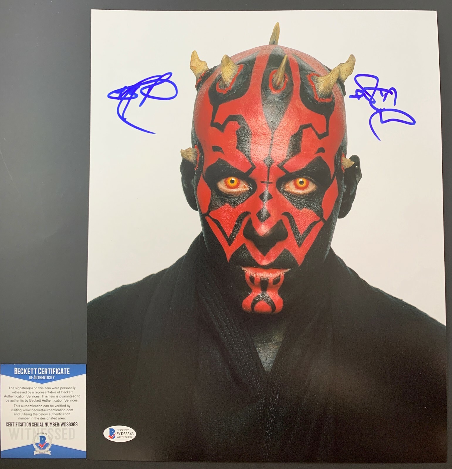 Ray Park Signed Star Wars The Phantom Menace Darth Maul 11x14 Photo Beckett COA
