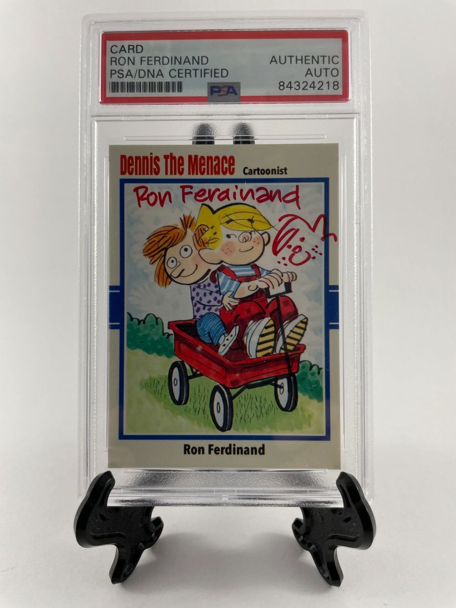Ron Ferdinand Signed Dennis The Menace Custom Card B PSA/DNA Encapsulated