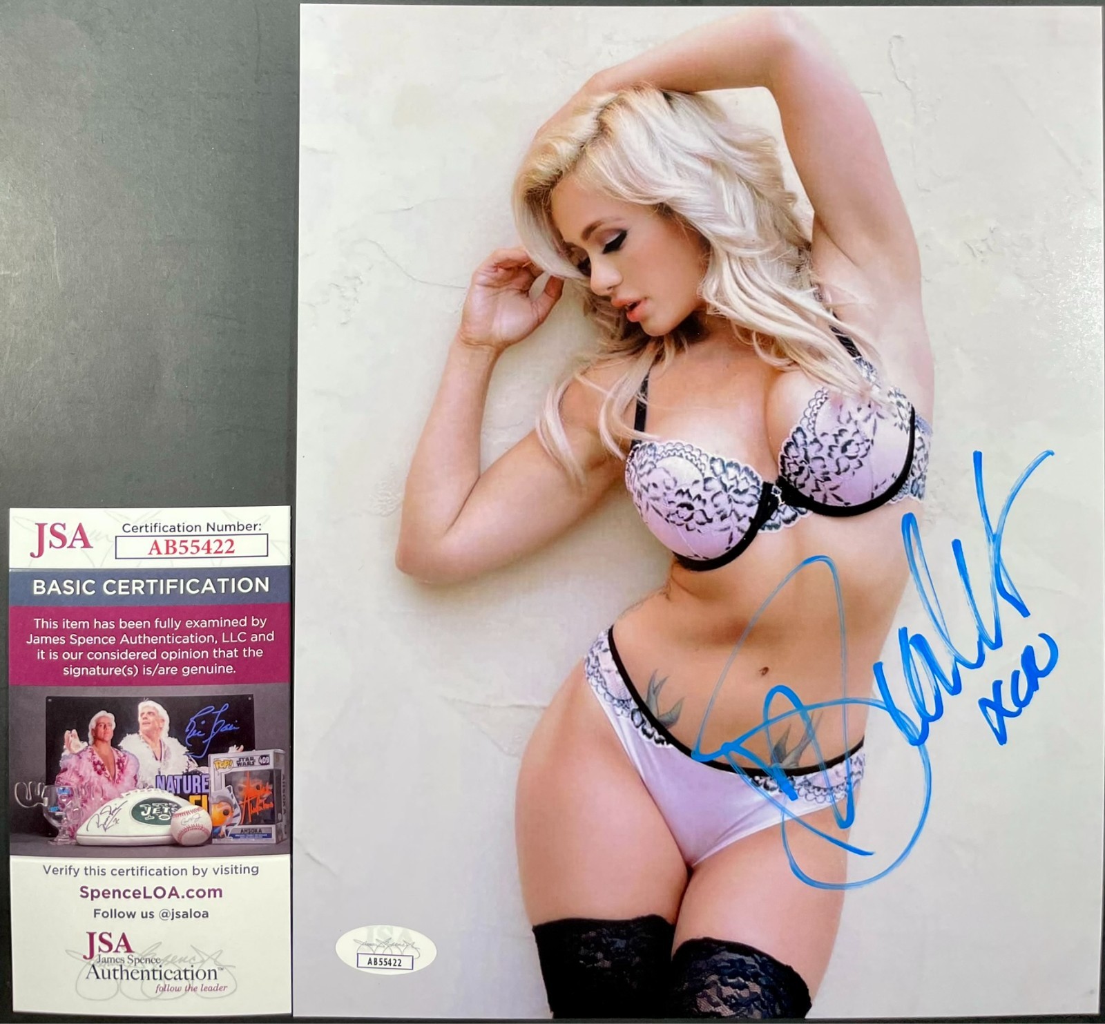 Smokeshow Scarlett Bordeaux Signed WWE 8x10 Photo Authentic Autograph JSA COA
