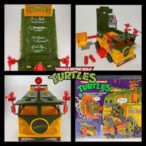Teenage Mutant Ninja Turtles Cast Signed x4 Playmates Party Wagon JSA COA