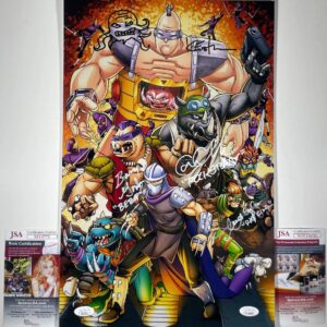 Teenage Mutant Ninja Turtles Kevin Eastman +3 Signed 11x17 Photo TMNT JSA COA