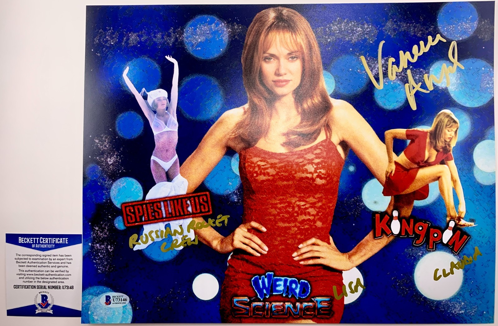 Vanessa Angel Signed Custom Edit 11x14 Photo Authentic Autograph Kingpin BAS COA