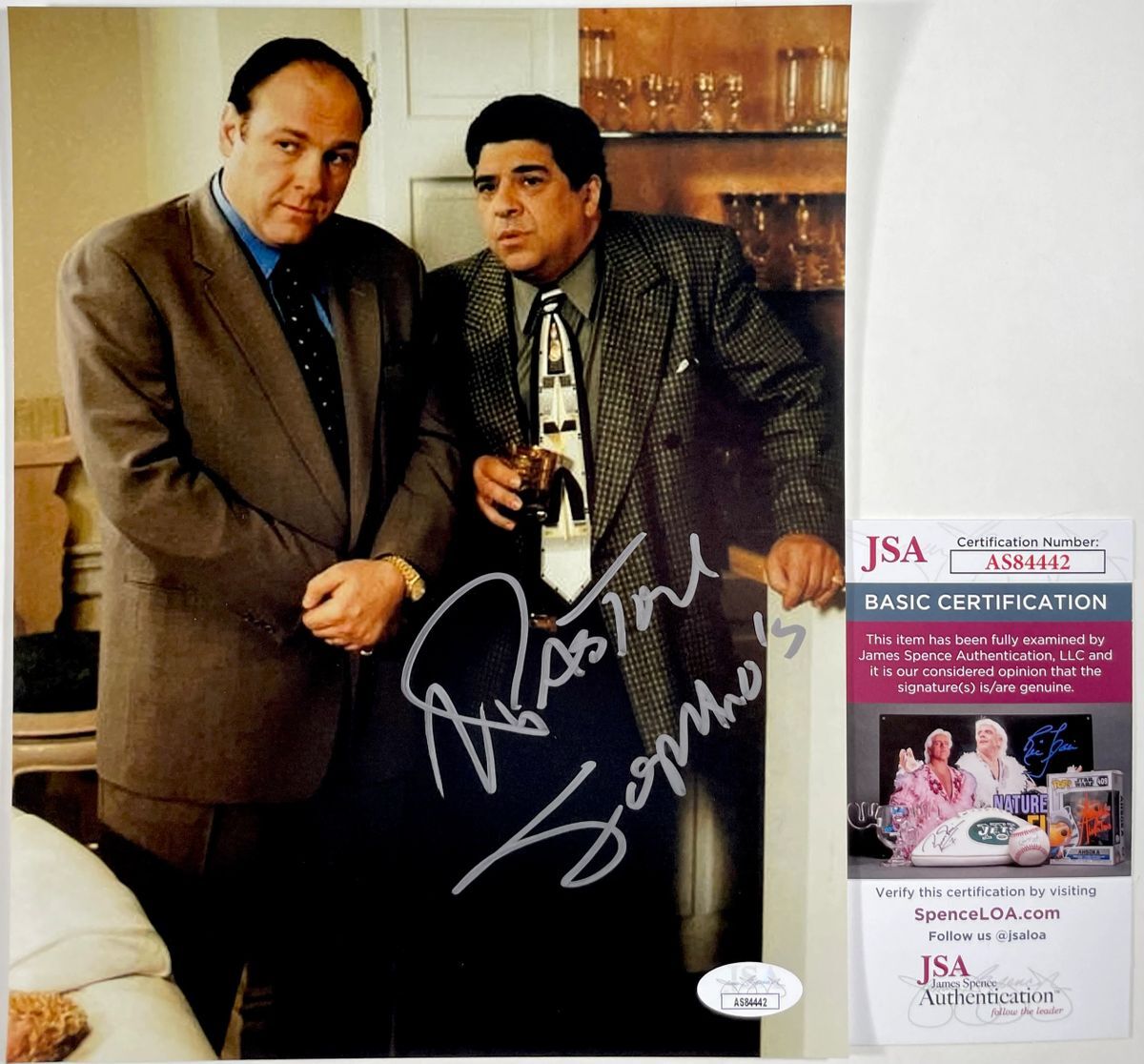 Vincent Pastore Signed The Sopranos Big Pussy 8x10 Photo E Autograph JSA COA