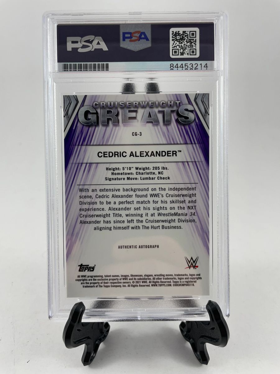 WWE 2021 Topps Chrome Cedric Alexander Autograph #'d Refractor Card PSA DNA - Image 2
