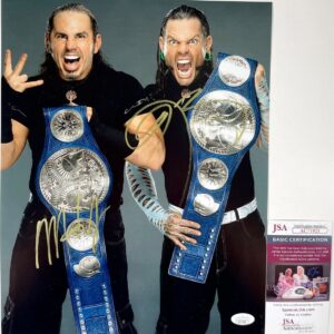 WWE Matt Hardy & Jeff Hardy Signed Hardy Boyz 11x14 Photo J Autograph JSA COA