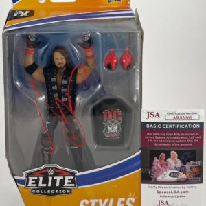 WWE NXT AJ Styles Signed Mattel Elite 77 Wrestling Figure Autograph JSA COA