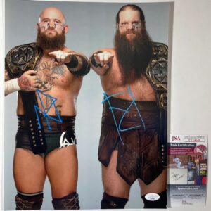 WWE NXT Erik & Ivar Signed Viking Raiders 11x14 Photo B Autograph JSA COA