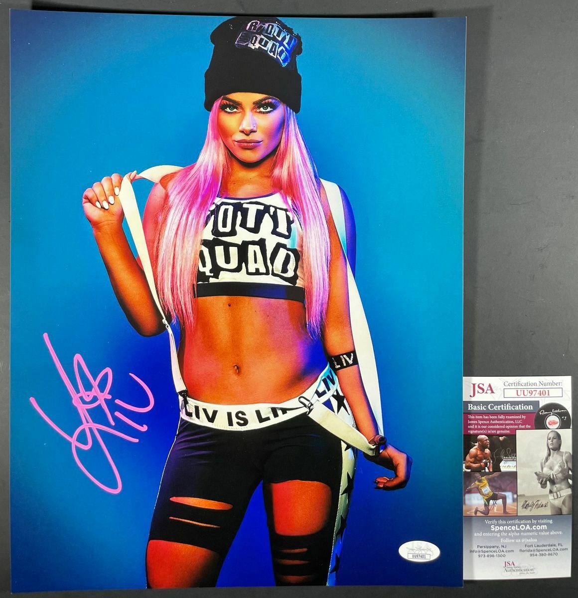 WWE NXT Liv Morgan Signed 11x14 Photo B Autograph WrestleMania JSA COA