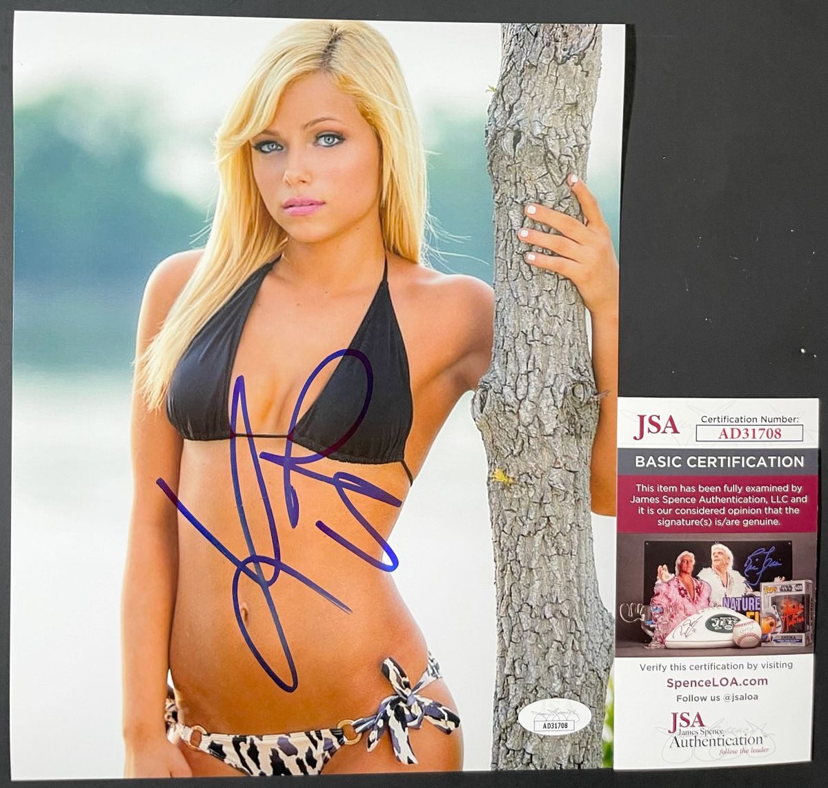 WWE NXT Liv Morgan Signed Bikini 8x10 Photo A Autograph Wrestlemania JSA COA