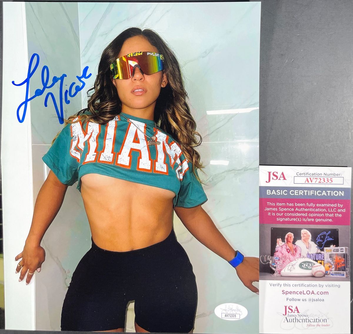 WWE NXT Lola Vice Signed 8x10 Photo AM Valerie Loureda Autograph MMA JSA COA