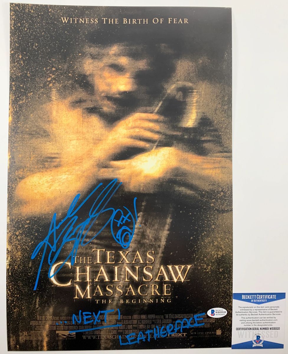 Andrew Bryniarski Signed The Texas Chainsaw Massacre 11x17 Poster B BAS COA