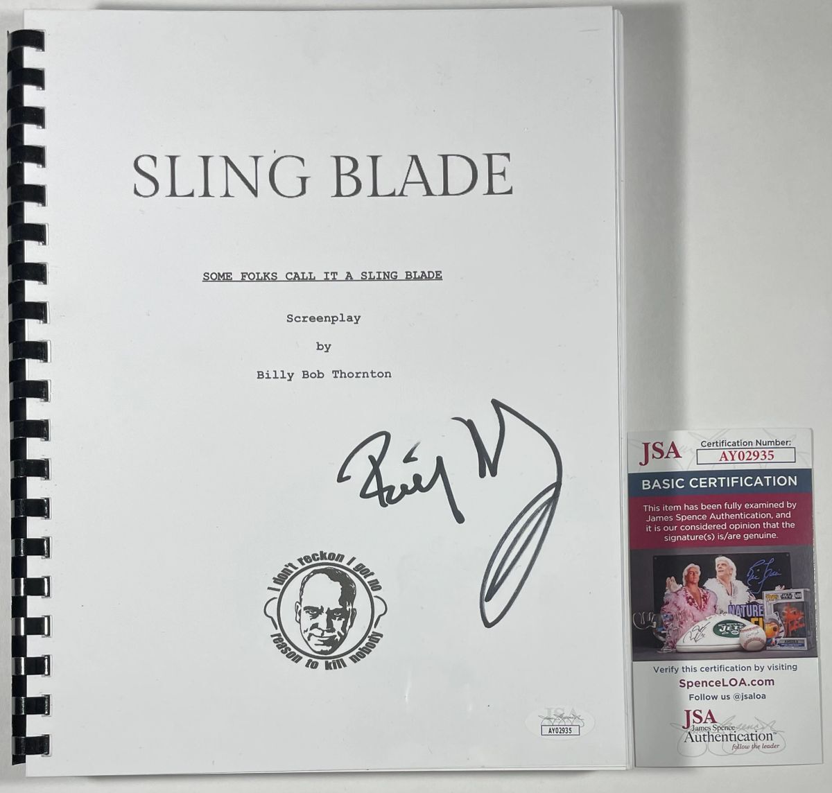 Billy Bob Thornton Signed Sling Blade Complete Movie Script A Autograph JSA COA