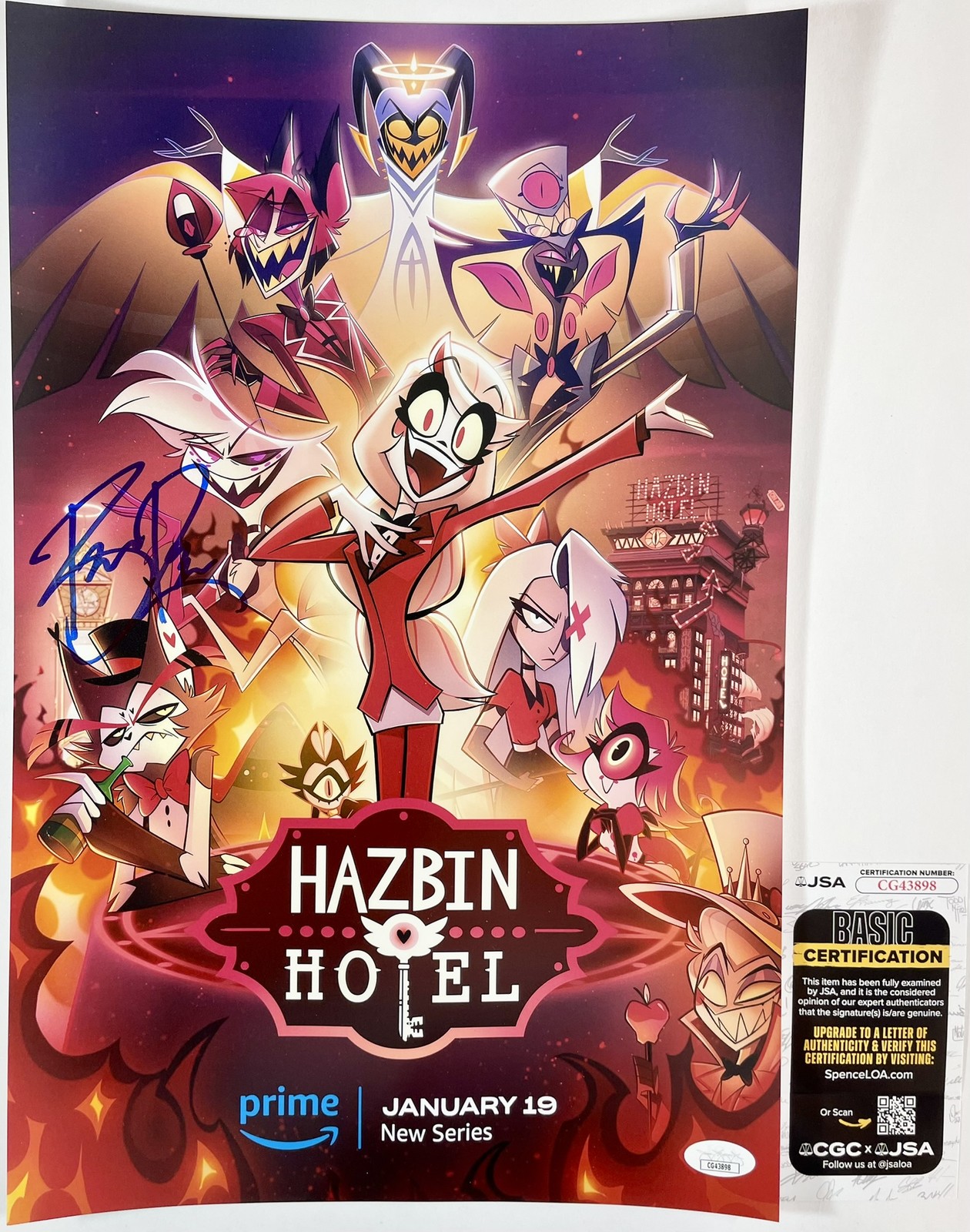 Brandon Rogers Signed Hazbin Hotel 11x17 Poster Authentic Autograph JSA COA