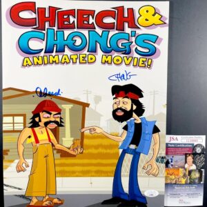 Cheech & Chong Dual Signed Animated Movie 11x14 Photo C Autograph JSA COA