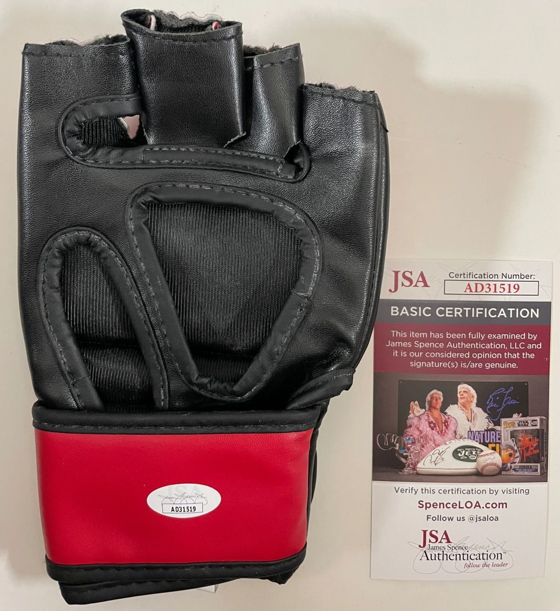 Chris Weidman Signed Red & Black UFC Glove Autograph MMA Fighter JSA COA - Image 3