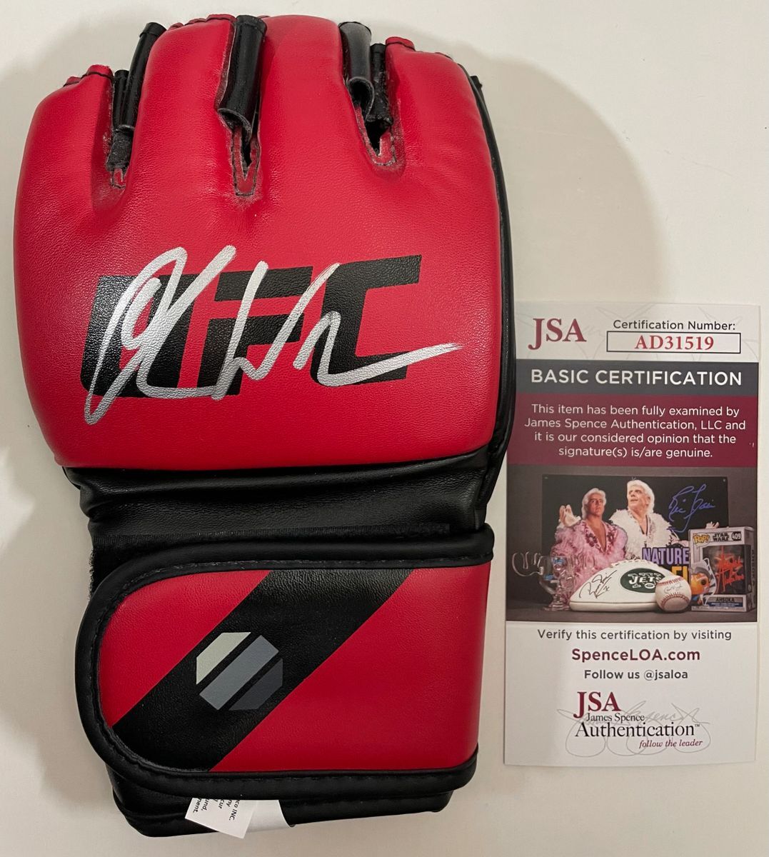 Chris Weidman Signed Red & Black UFC Glove Autograph MMA Fighter JSA COA