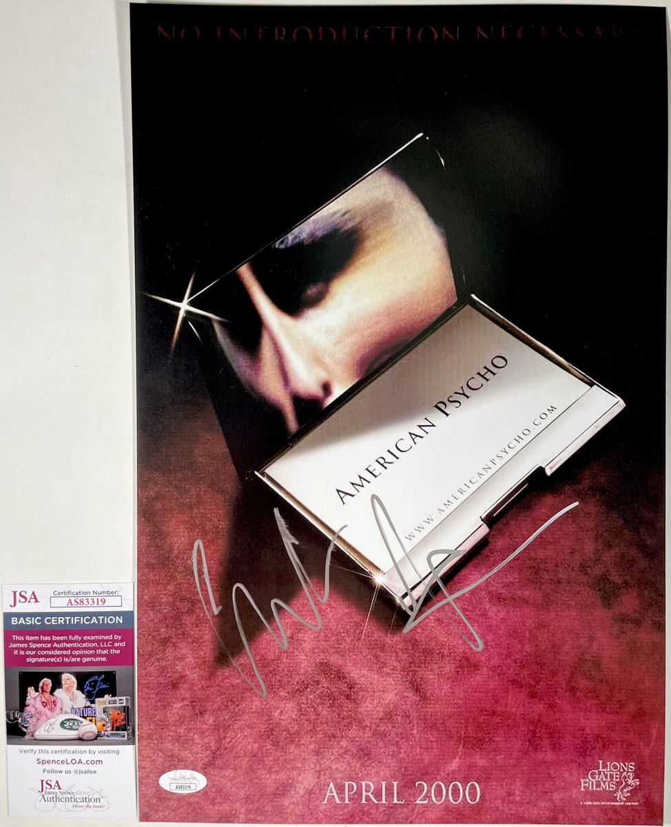 Christian Bale Signed American Psycho 11x17 Movie Poster C Autograph JSA COA