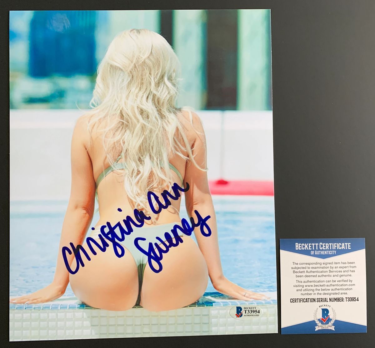 Christina Ann Sweney Signed 8x10 Photo A Autograph Sexy Bikini Model BAS COA