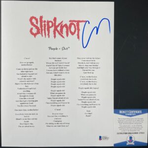 Corey Taylor Signed Slipknot People = $@!t Lyric Sheet Auto Stone Sour BAS COA