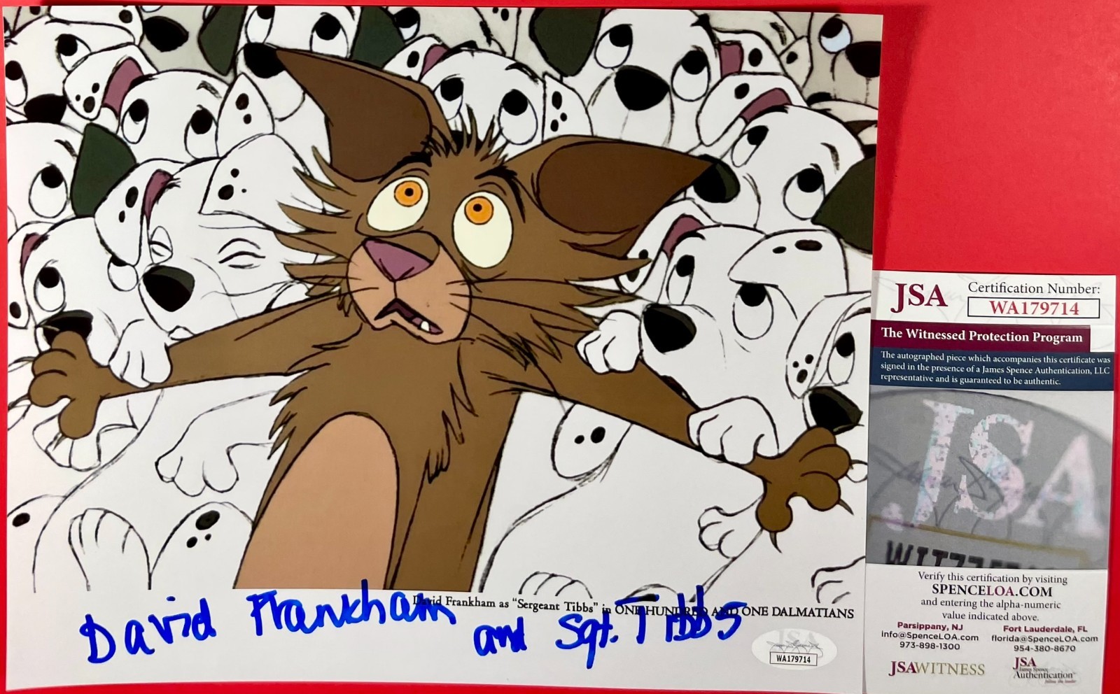David Frankham Signed 101 Dalmatians Sgt Tibbs 8x10 Photo Autograph JSA COA
