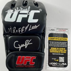 Fighting Nerds Team Signed Black UFC MMA Glove Autographed All 4 Silva JSA COA