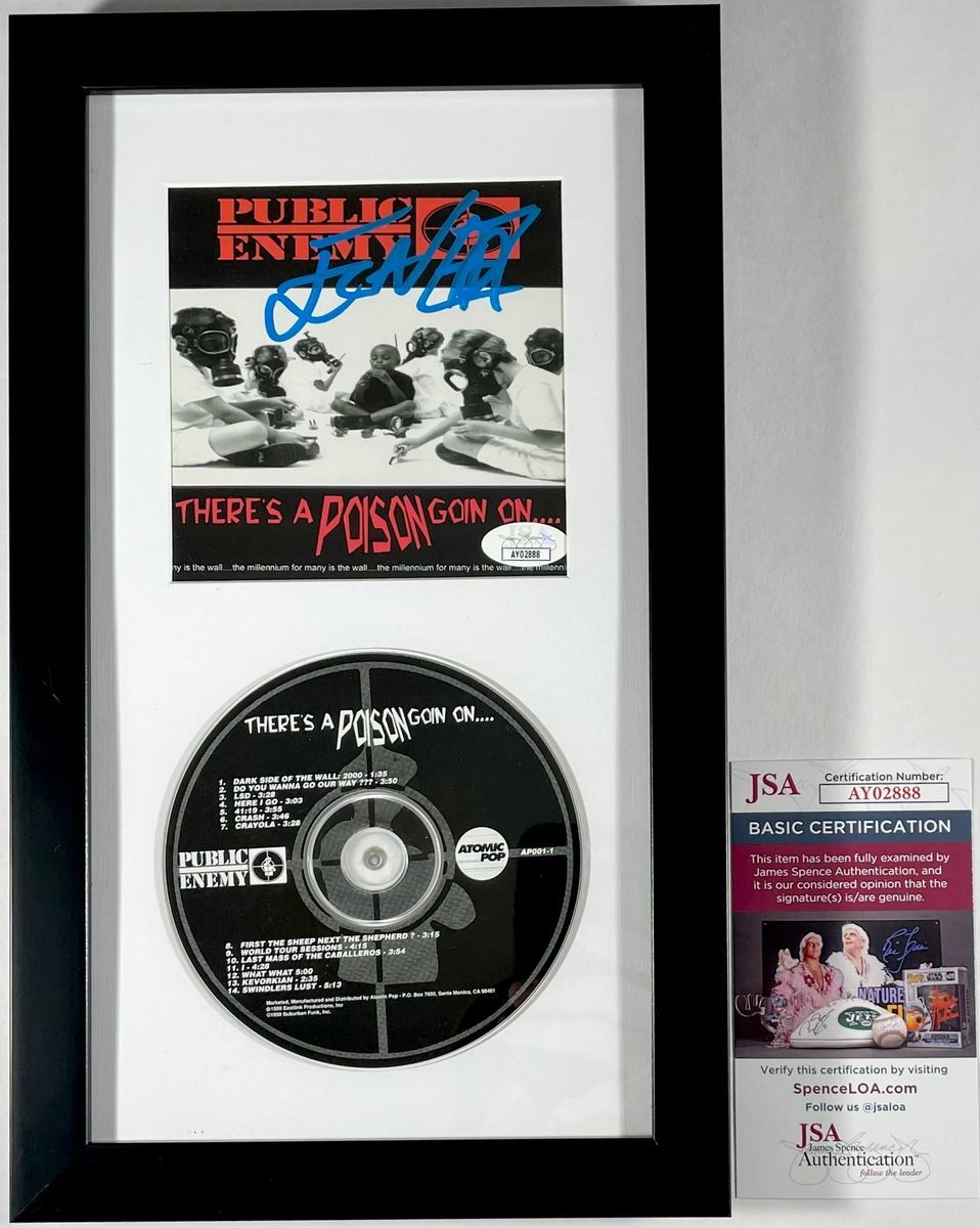 Flavor Flav Signed Public Enemy Poison Goin On CD Book Framed Display JSA COA