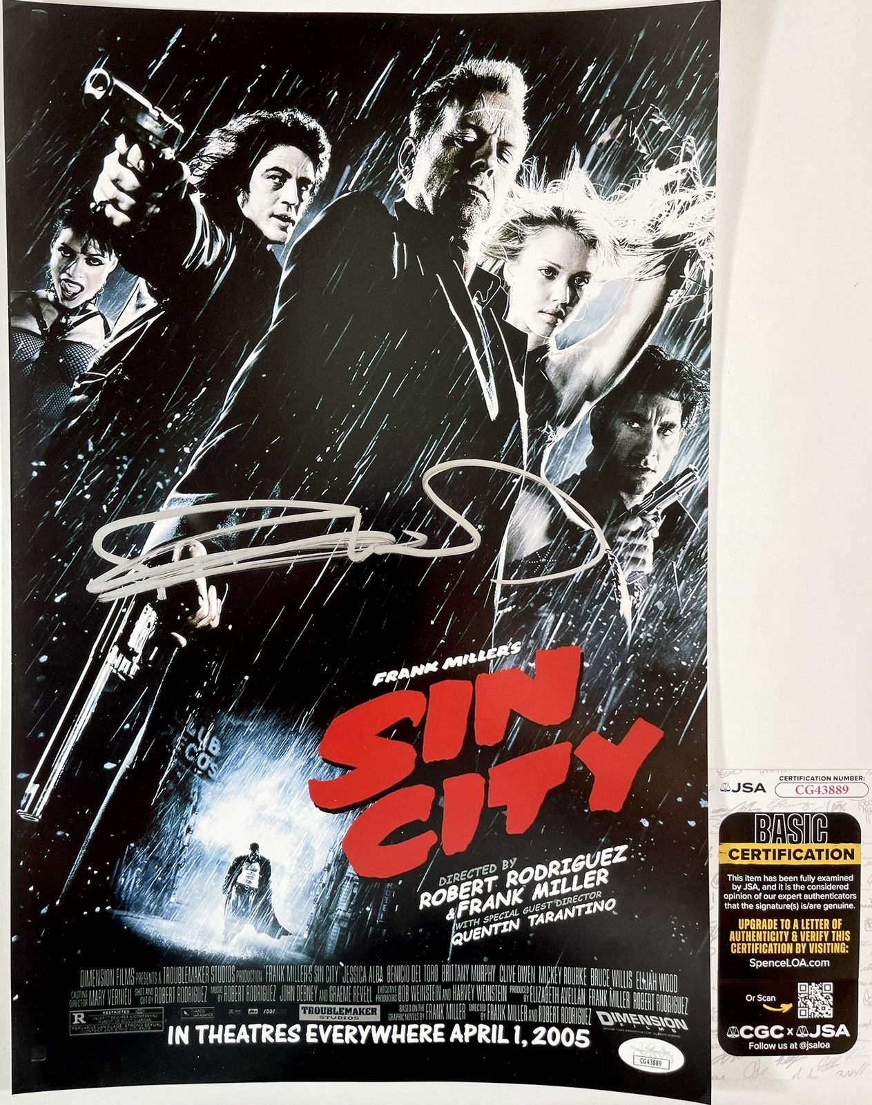 Frank Miller Signed Sin City 11x17 Movie Poster Authentic Autograph JSA COA