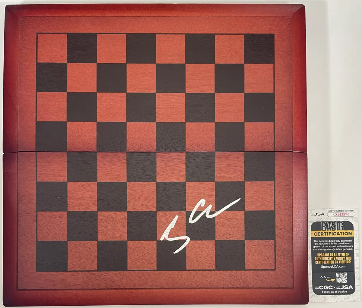 Grandmaster Magnus Carlsen Signed Chess Board Authentic Autograph JSA COA
