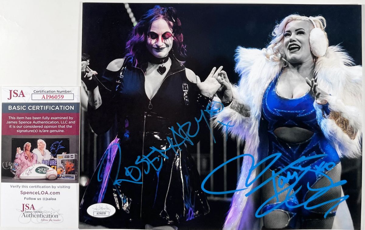 IMPACT Wrestling Rosemary Taya Valkyrie Signed Death Dollz 8x10 Photo B JSA COA