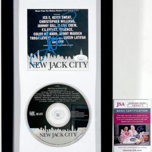Ice-T Signed New Jack City Soundtrack CD Booklet Framed & Matted JSA COA