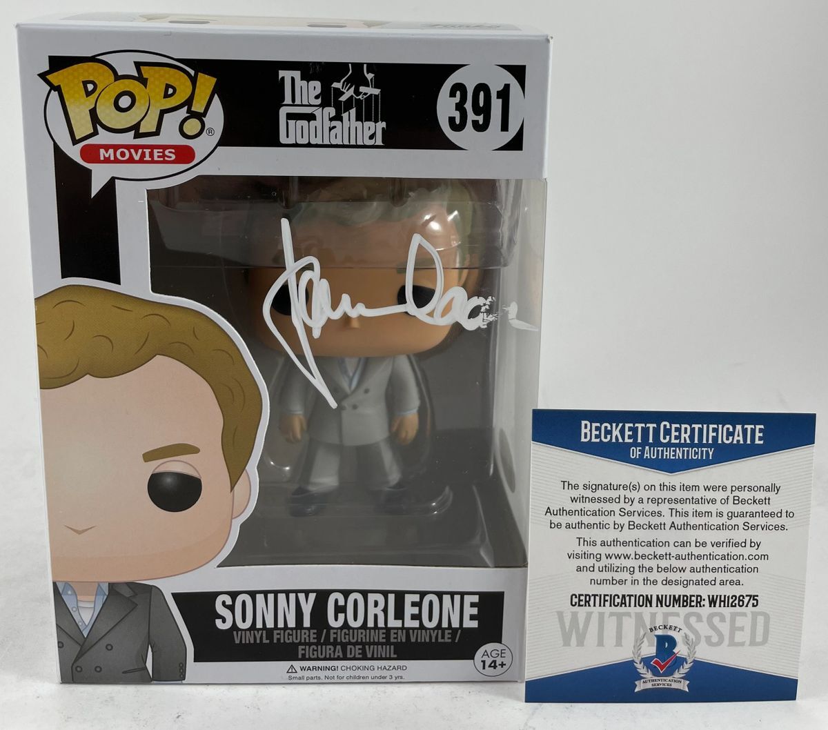 James Caan Signed The Godfather Sonny Corleone Funko POP Autographed BAS COA