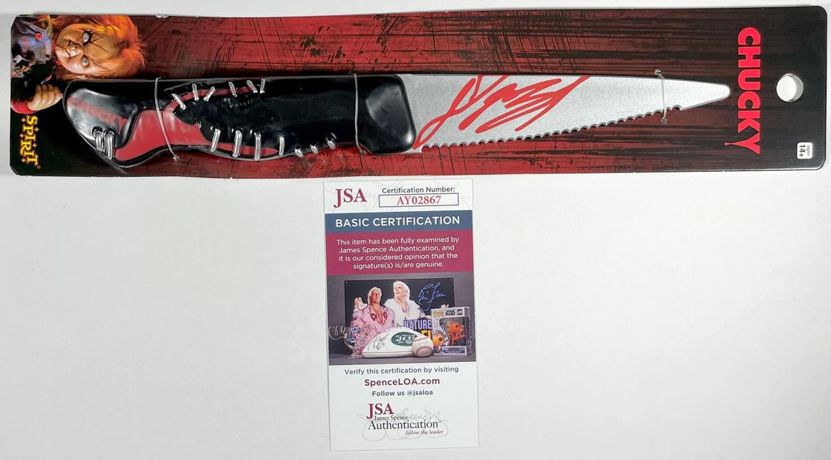 Jennifer Tilly Signed Spirit Halloween Chucky Knife B Autograph Tiffany JSA COA