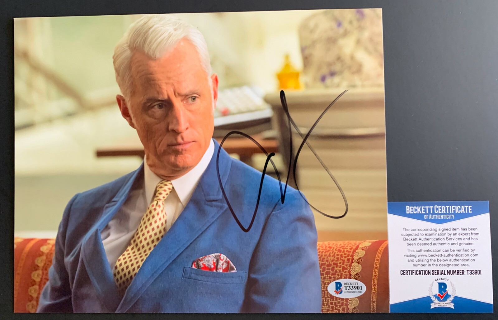 John Slattery Signed Mad Men 8x10 Photo Autograph Roger Sterling Beckett COA