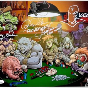 K. Eastman +3 Signed Teenage Mutant Ninja Turtles Villains 11x14 Photo D JSA COA
